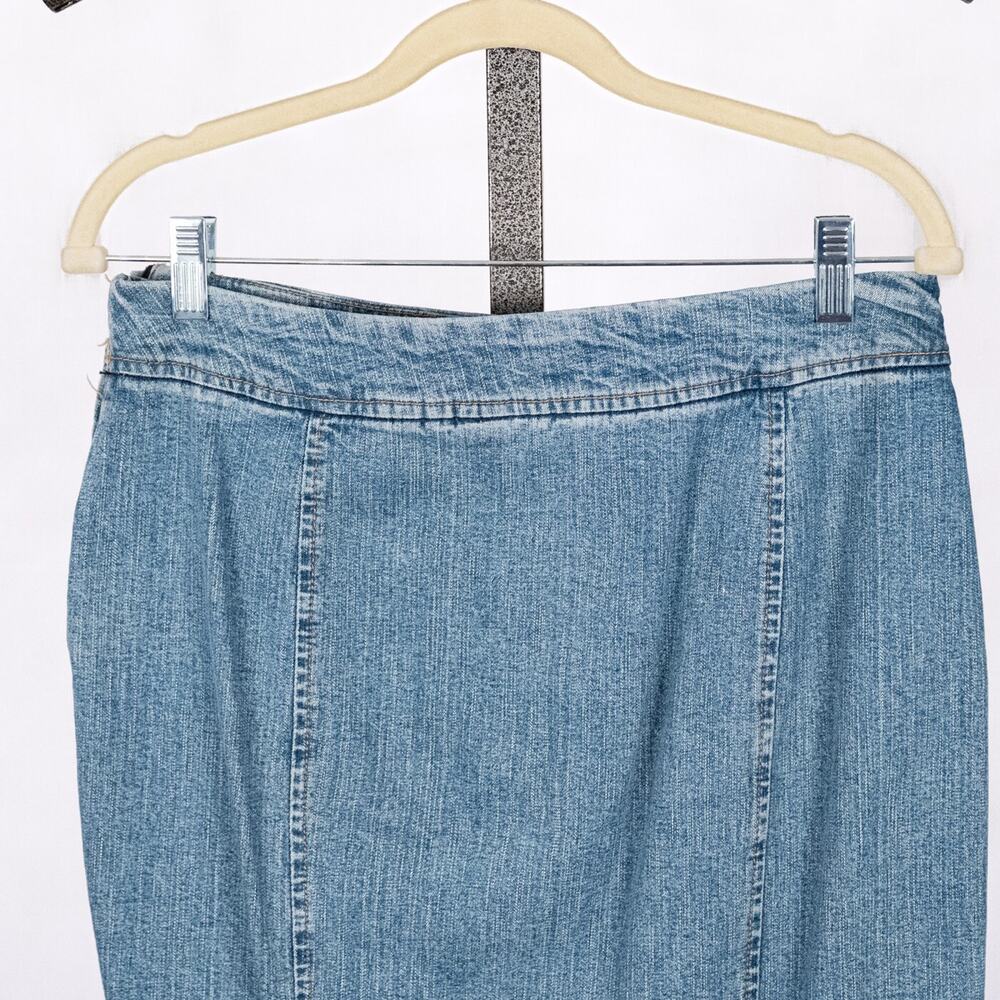 Vintage RAVE 4 REAL R4R Denim Maxi Skirt Juniors Size 9 Western Prairie 80s 90s - Picture 5 of 8